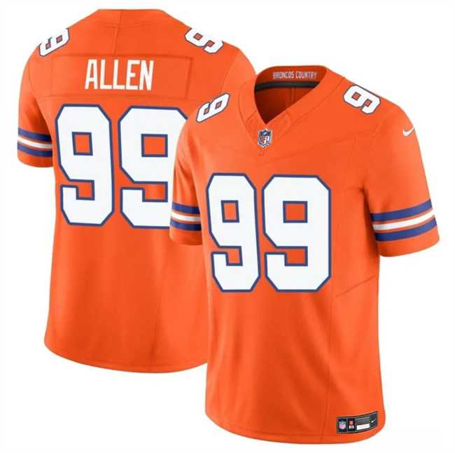 Men & Women & Youth Denver Broncos #99 Zach Allen Orange F.U.S.E. Mile High Collection 1977 Throwback Vapor Limited Football Stitched Jersey